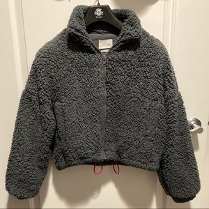 UO Willow Drawstring Teddy Jacket in XS